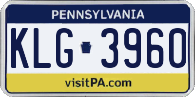 PA license plate KLG3960
