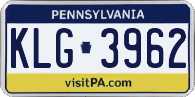 PA license plate KLG3962