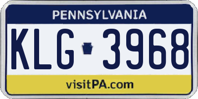 PA license plate KLG3968