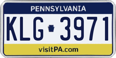 PA license plate KLG3971