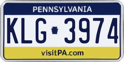 PA license plate KLG3974