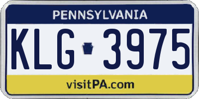 PA license plate KLG3975