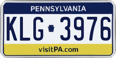 PA license plate KLG3976