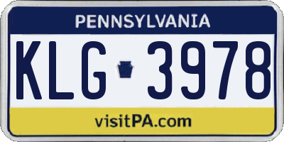 PA license plate KLG3978