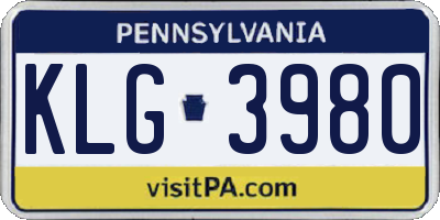 PA license plate KLG3980