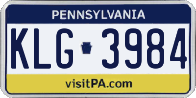 PA license plate KLG3984