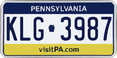 PA license plate KLG3987