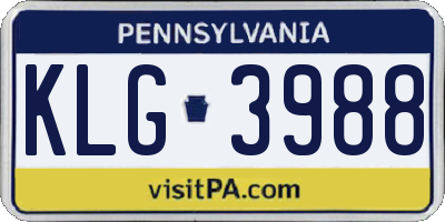 PA license plate KLG3988