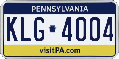 PA license plate KLG4004