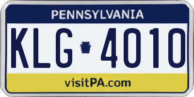 PA license plate KLG4010