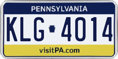 PA license plate KLG4014