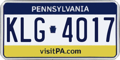 PA license plate KLG4017