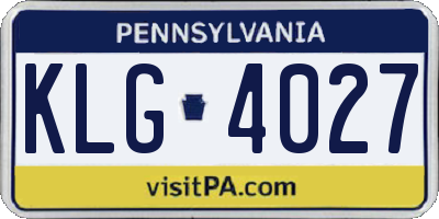 PA license plate KLG4027