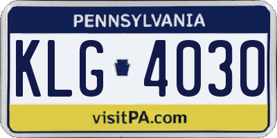 PA license plate KLG4030
