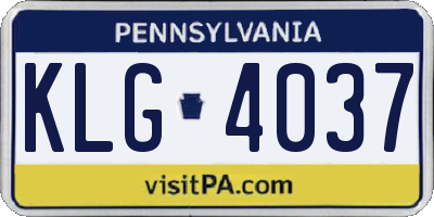PA license plate KLG4037