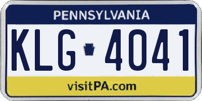 PA license plate KLG4041