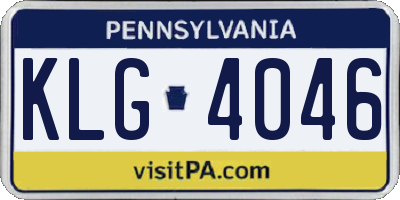 PA license plate KLG4046