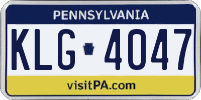 PA license plate KLG4047