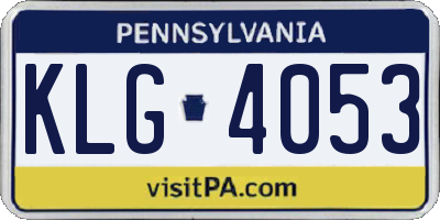 PA license plate KLG4053