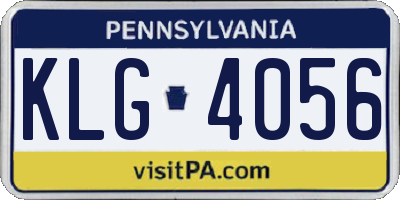 PA license plate KLG4056
