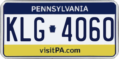 PA license plate KLG4060