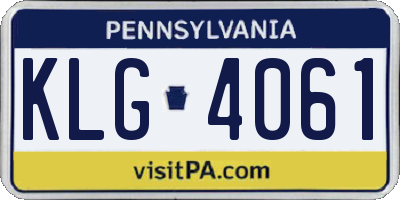 PA license plate KLG4061
