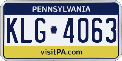 PA license plate KLG4063