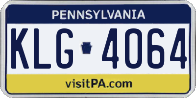 PA license plate KLG4064