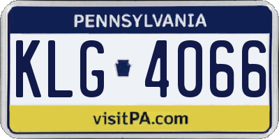 PA license plate KLG4066