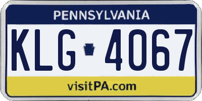 PA license plate KLG4067