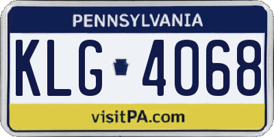 PA license plate KLG4068