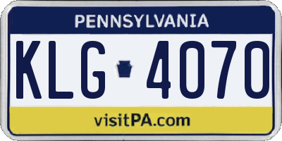 PA license plate KLG4070