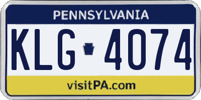 PA license plate KLG4074