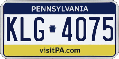 PA license plate KLG4075