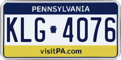 PA license plate KLG4076