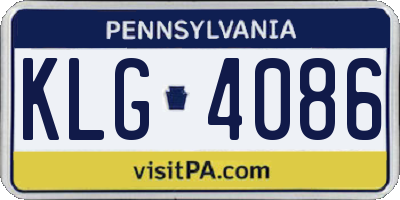 PA license plate KLG4086