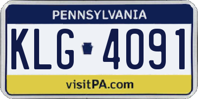 PA license plate KLG4091