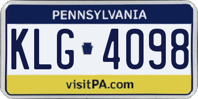 PA license plate KLG4098