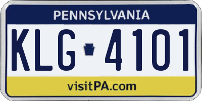 PA license plate KLG4101