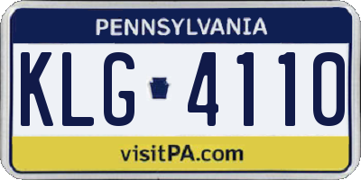 PA license plate KLG4110