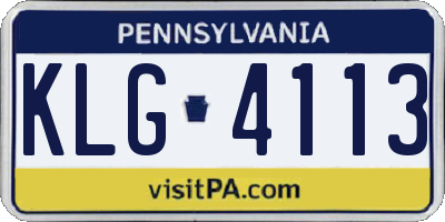 PA license plate KLG4113
