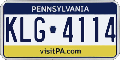PA license plate KLG4114