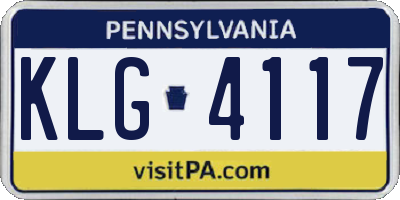 PA license plate KLG4117