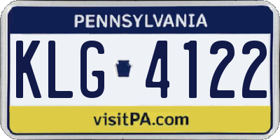 PA license plate KLG4122