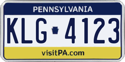PA license plate KLG4123