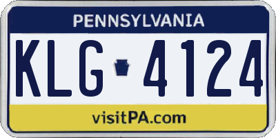 PA license plate KLG4124
