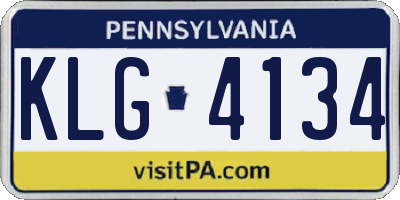 PA license plate KLG4134