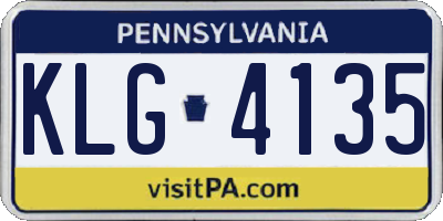 PA license plate KLG4135