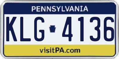 PA license plate KLG4136