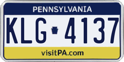 PA license plate KLG4137